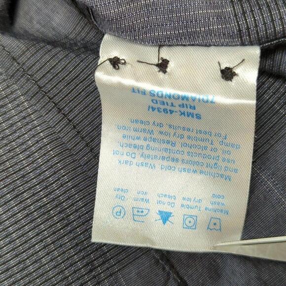 7 Diamonds Premium Gray Windowpane Long Sleeve Button Down - Small Casual - Picture 9 of 9